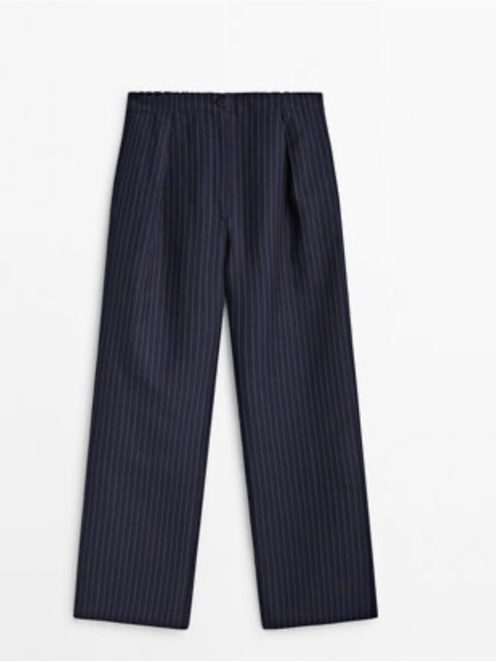 Women’s striped trousers with elastic waistband and darts